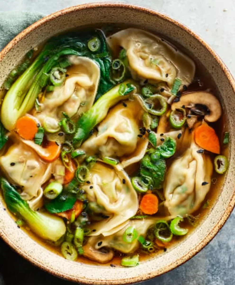 Hearty Beef Potsticker Soup- Quick & Easy Recipe