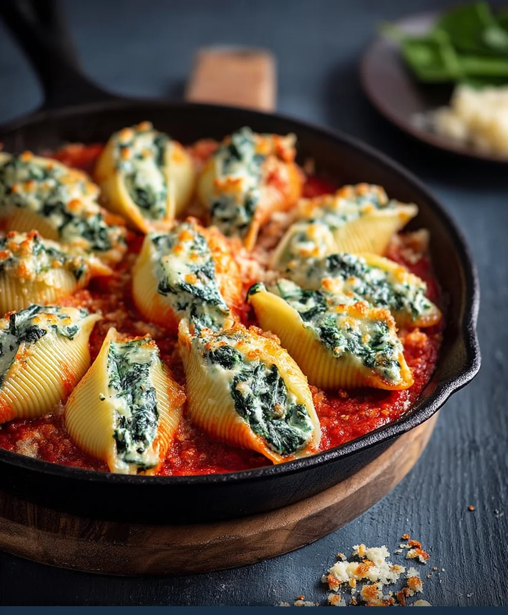 Spinach Ricotta Stuffed Shells - Easy & Delicious