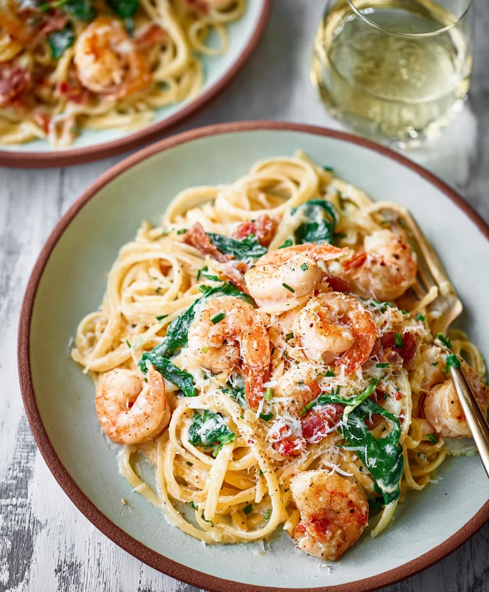 Creamy Tuscan Shrimp Linguine Recipe - Quick & Easy Dinner