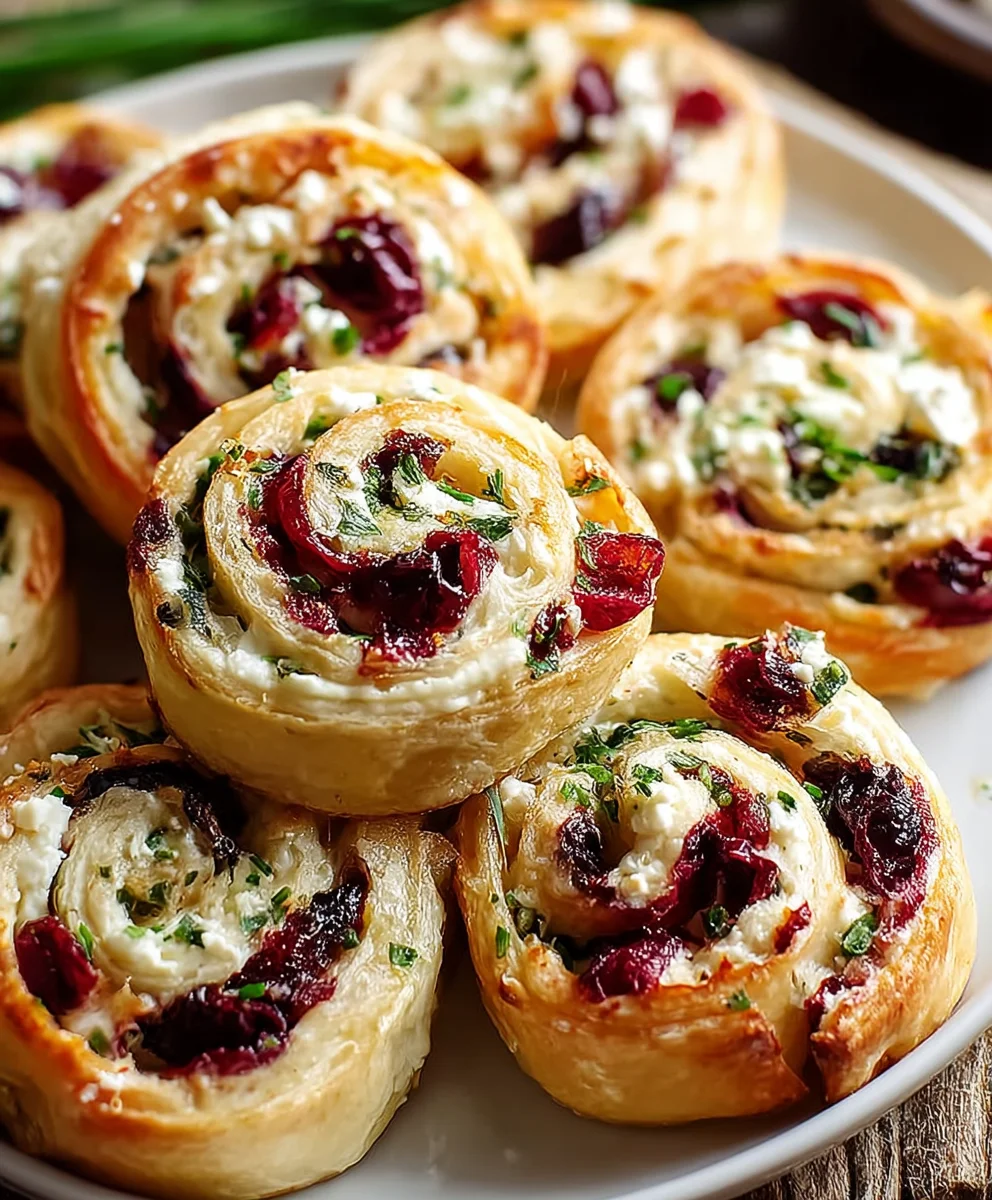 Tasty Cranberry Feta Pinwheels - Easy Holiday Appetizer