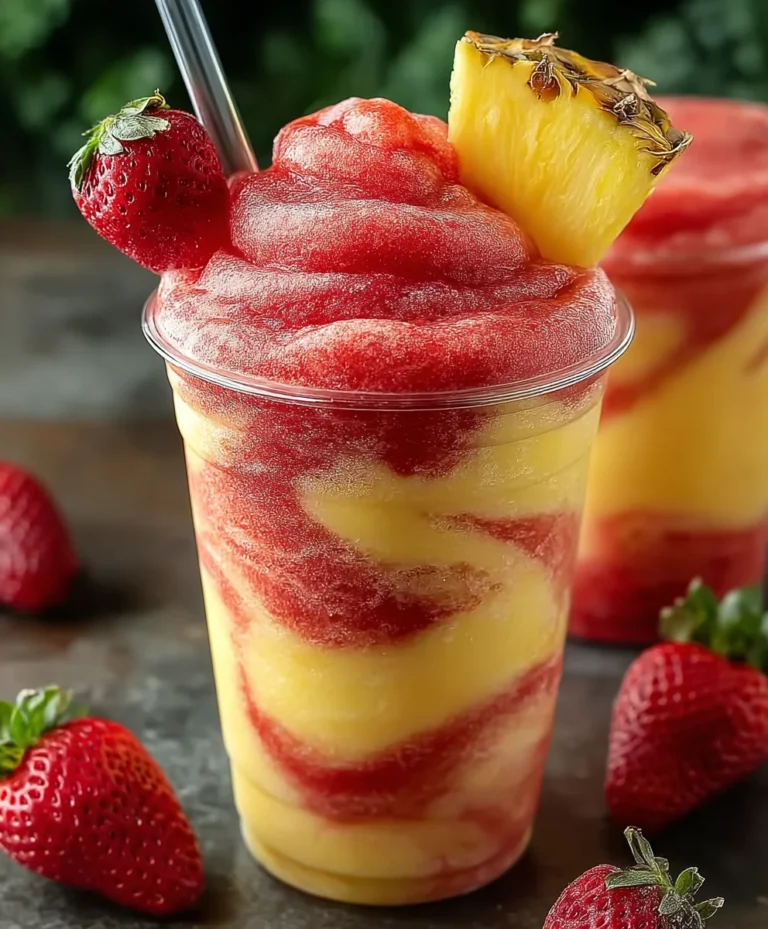 Pineapple Strawberry Swirl Slushie – Refreshing Non-Non-Non-Alcoholic Alternativeic Drink