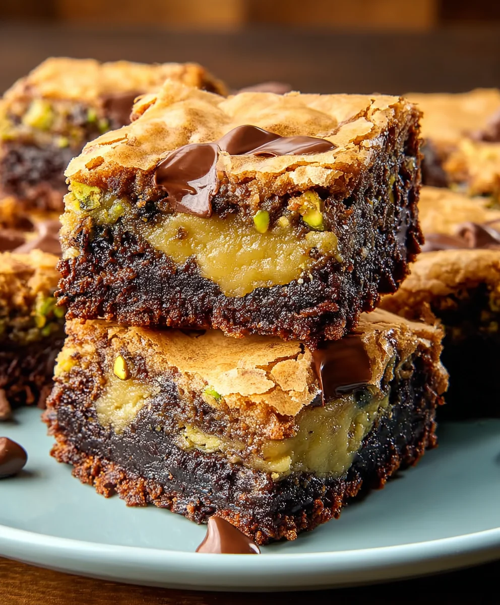 Pistachio Brookies- Irresistible Chocolate Brownie Cookie Bars