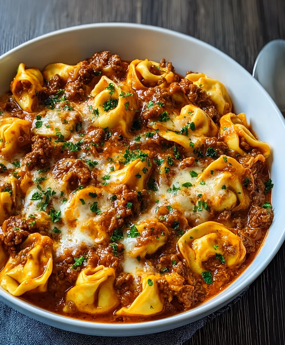 Cheesy Beef Enchilada Tortellini- Easy Dinner Recipe