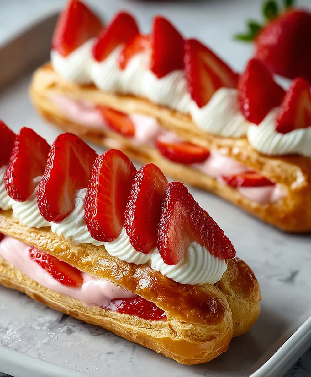 Delicious Strawberry Eclair Recipe-Fresh Fruity Treat