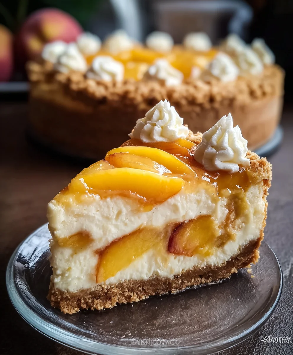 Peach Cobbler Cheesecake-Delicious Dessert Recipe