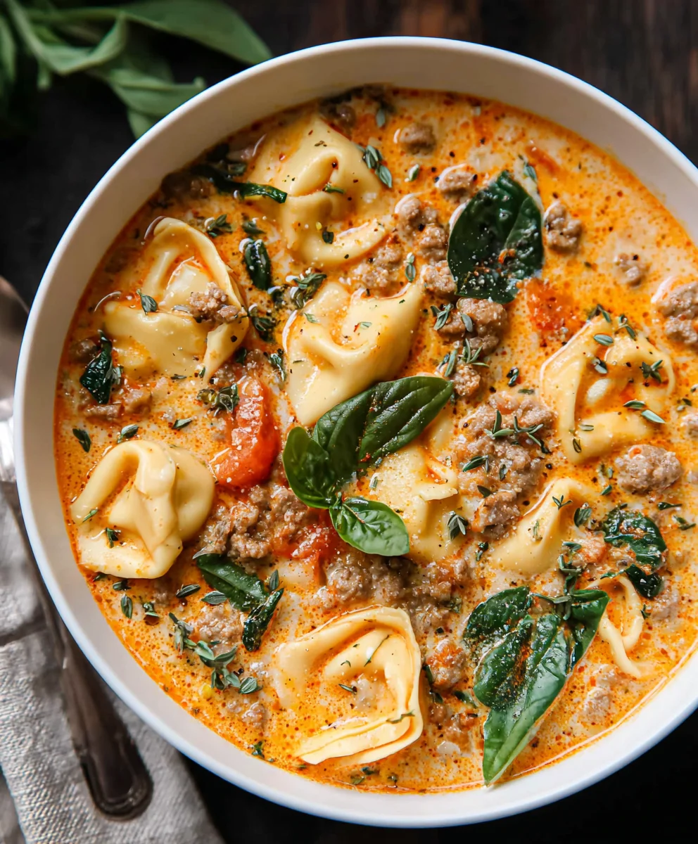 Creamy Beef Tortellini Soup- Easy & Hearty Meal