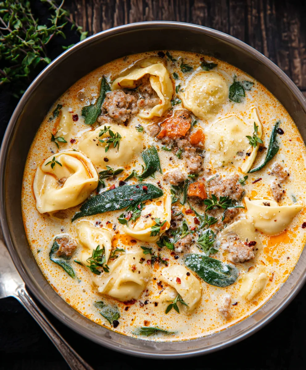 Creamy Beef Tortellini Soup- Easy & Hearty Meal