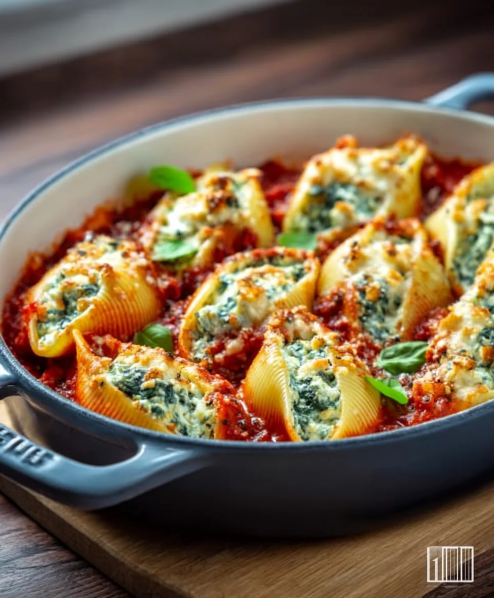 Spinach Ricotta Stuffed Shells - Easy Dinner Recipe