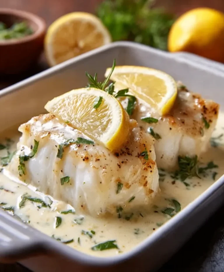 Baked Cod Coconut Lemon Cream Sauce Recipe