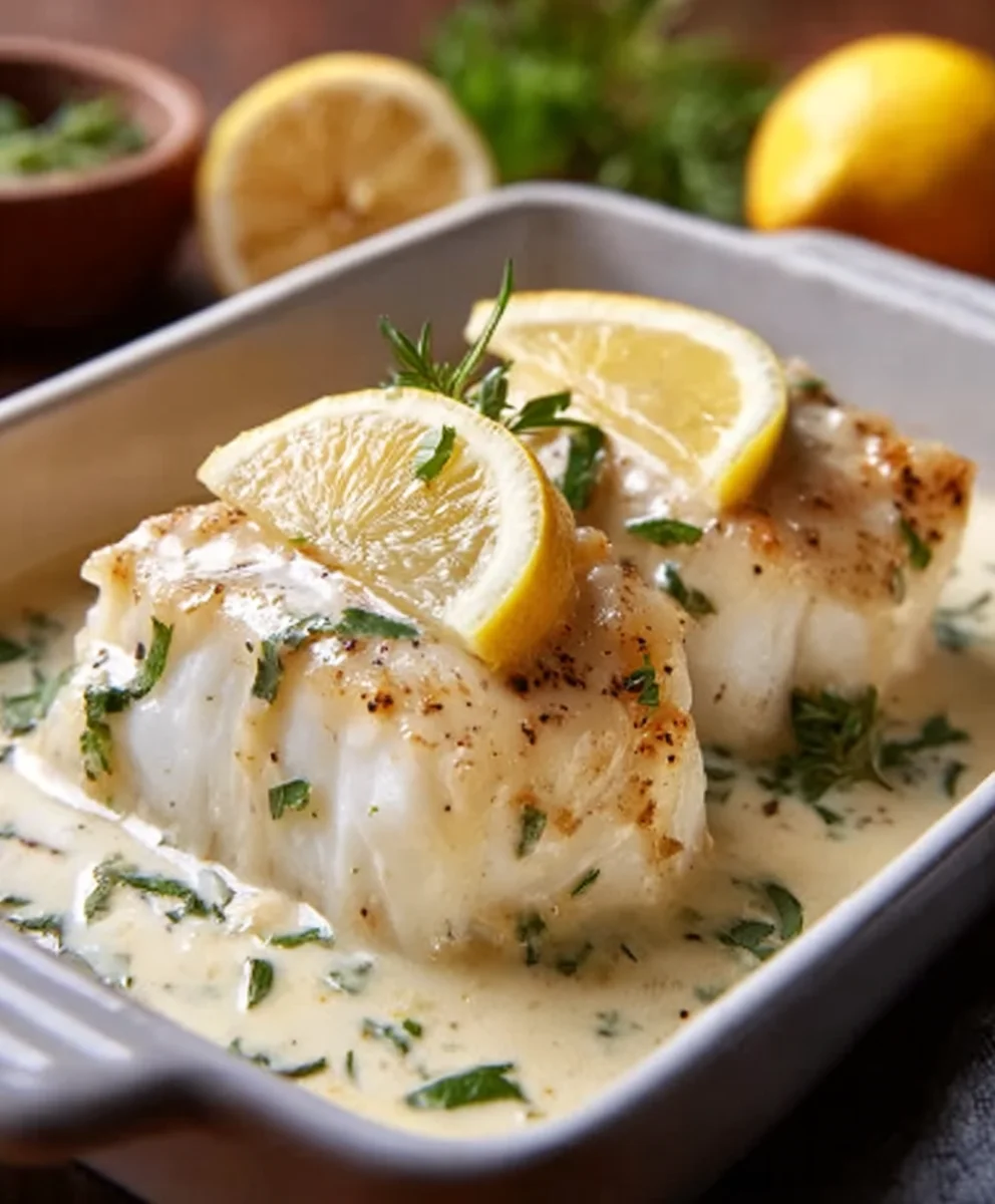 Baked Cod Coconut Lemon Cream Sauce Recipe