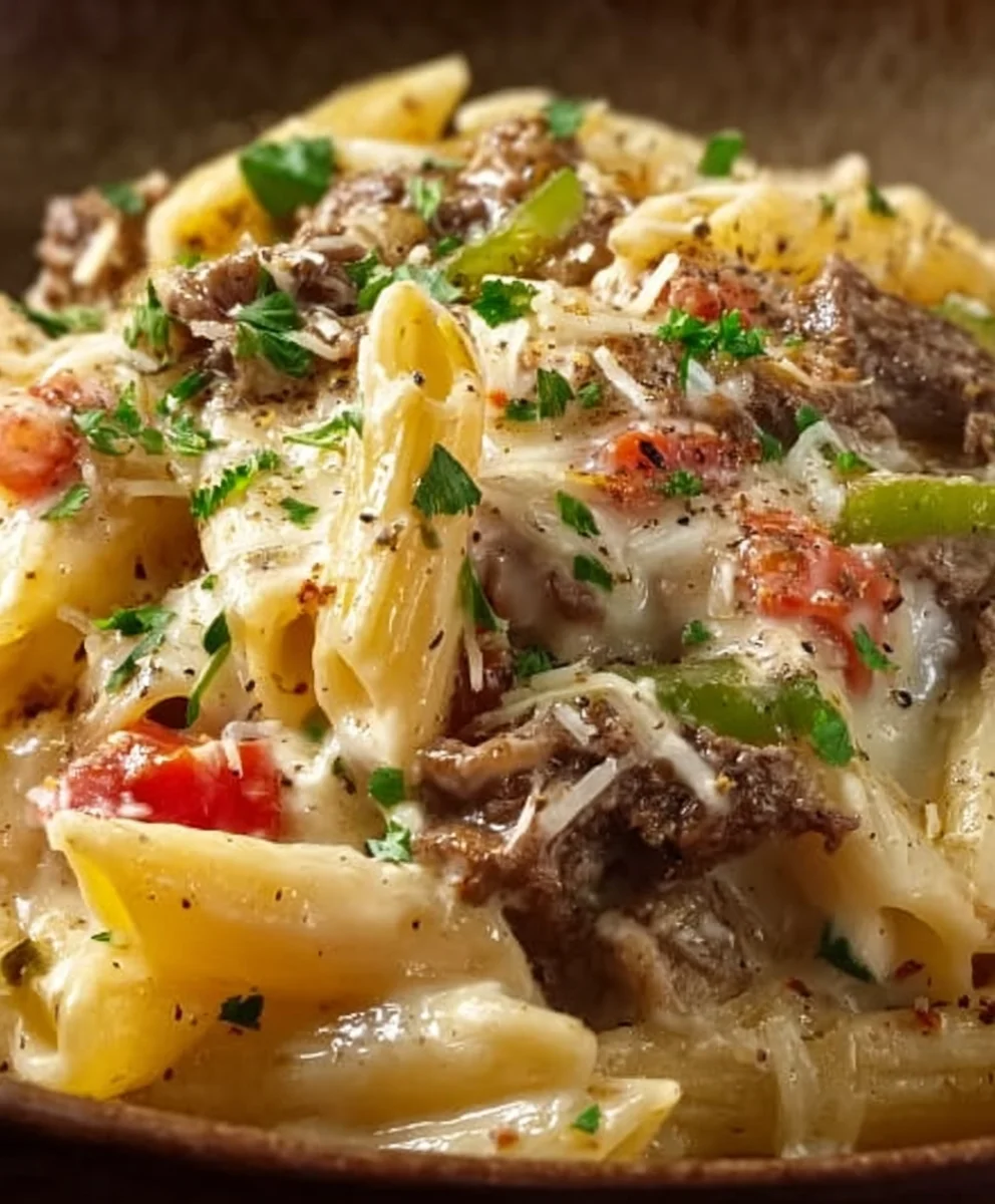 Philly Cheesesteak Pasta-Quick Beef Dinner Recipe
