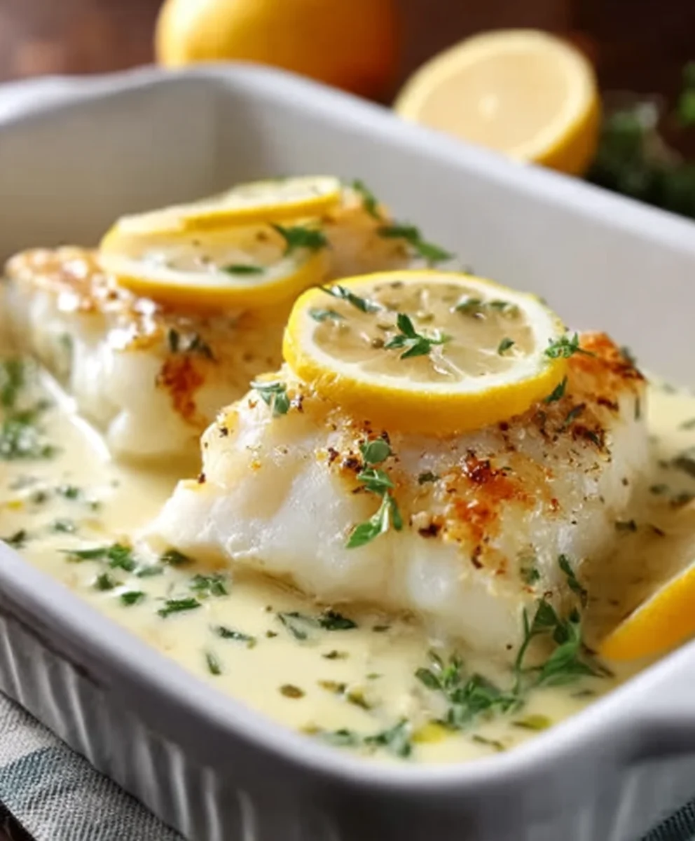 Baked Cod Coconut Lemon Cream Sauce Recipe
