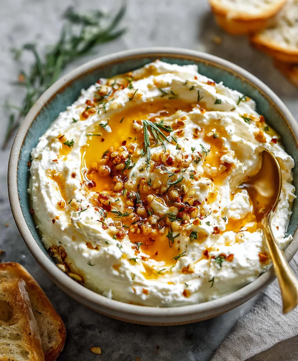 Spicy Ricotta Dip with Hot Honey-Easy Appetizer
