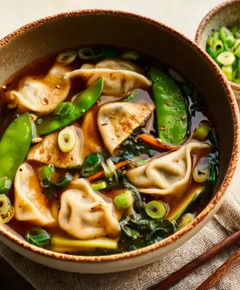 Hearty Beef Potsticker Soup- Quick & Easy Recipe