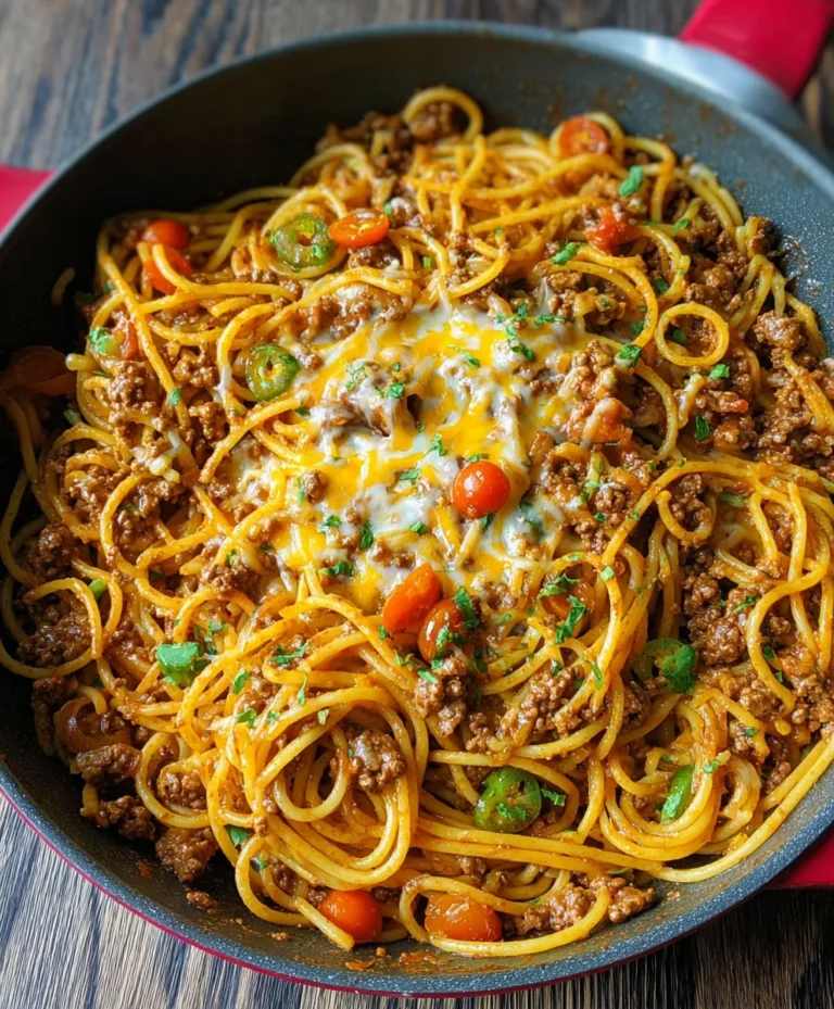 Easy One Pot Taco Spaghetti-Family Favorite Dinner