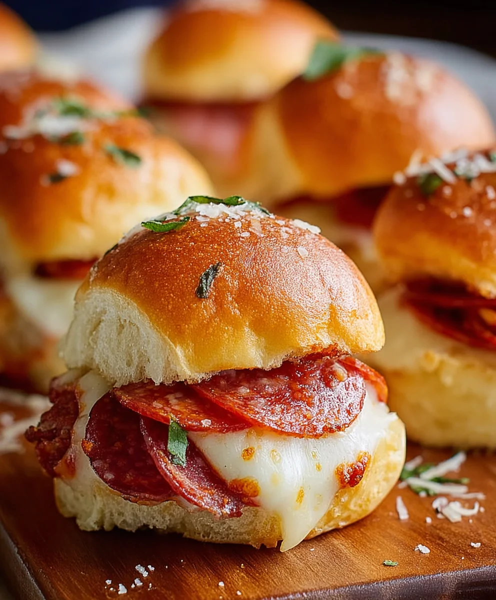 Beef Beef Pepperoni Pizza Sliders- Easy Game Day Bites