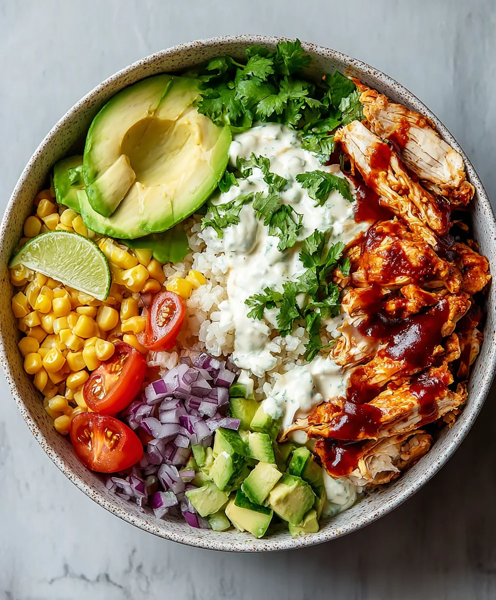 BBQ Chicken Cottage Cheese Bowl - Healthy & Easy