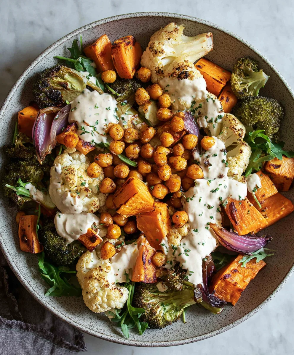 Glow Bowl Roasted Veggie Tahini Yogurt Sauce