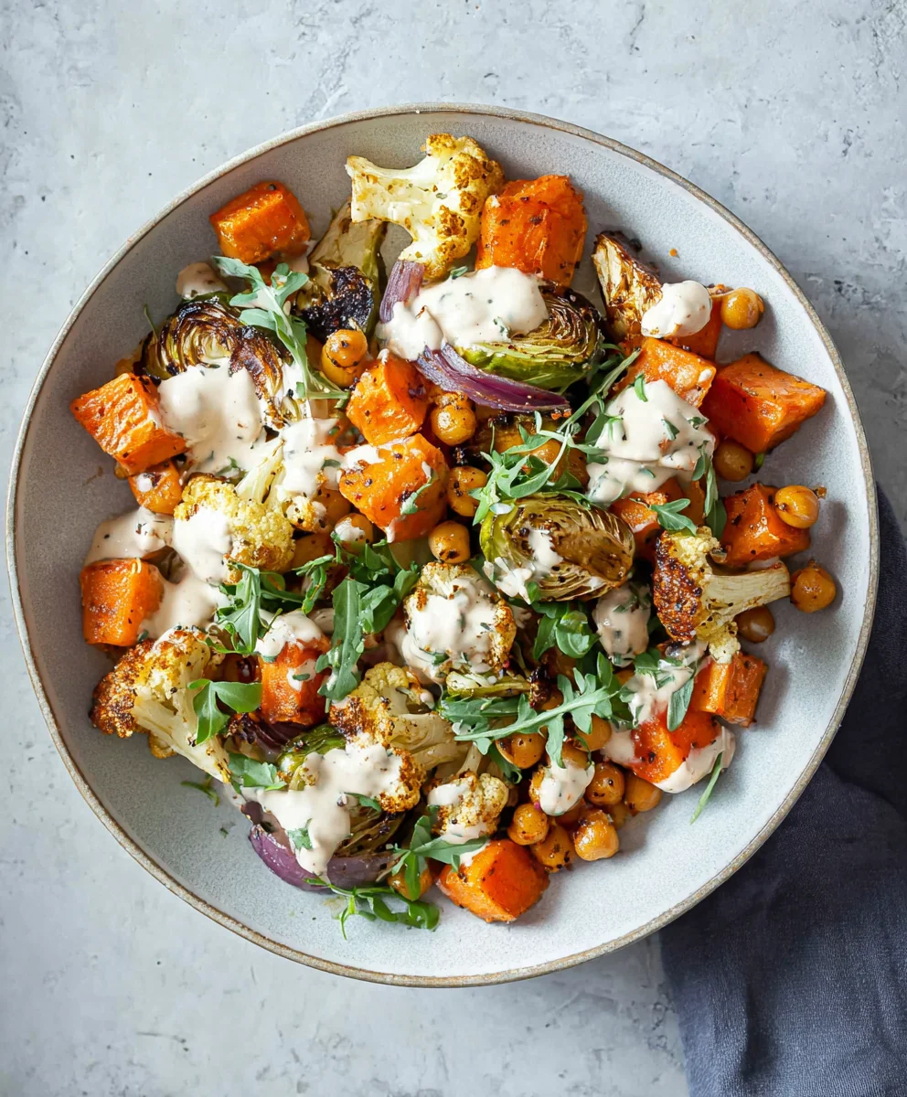 Glow Bowl Roasted Veggie Tahini Yogurt Sauce