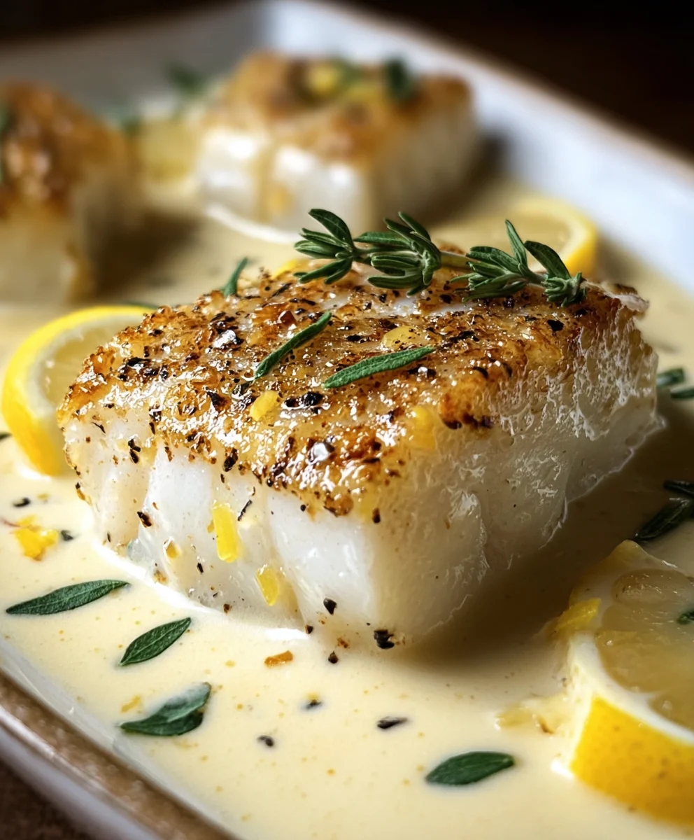 Baked Cod Coconut Lemon Cream - Easy Weeknight Meal