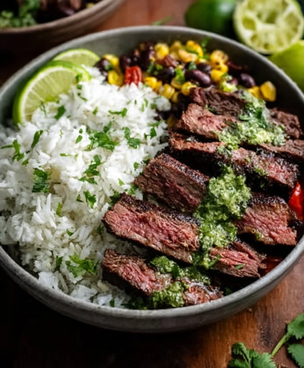 Cilantro Lime Beef Steak Bowls - Easy & Flavorful