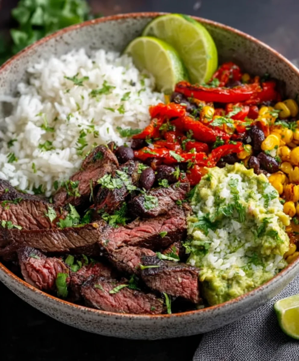 Cilantro Lime Beef Steak Bowls - Easy & Flavorful
