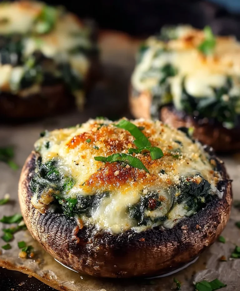 Spinach Cheese Stuffed Portobello Mushroom Recipe