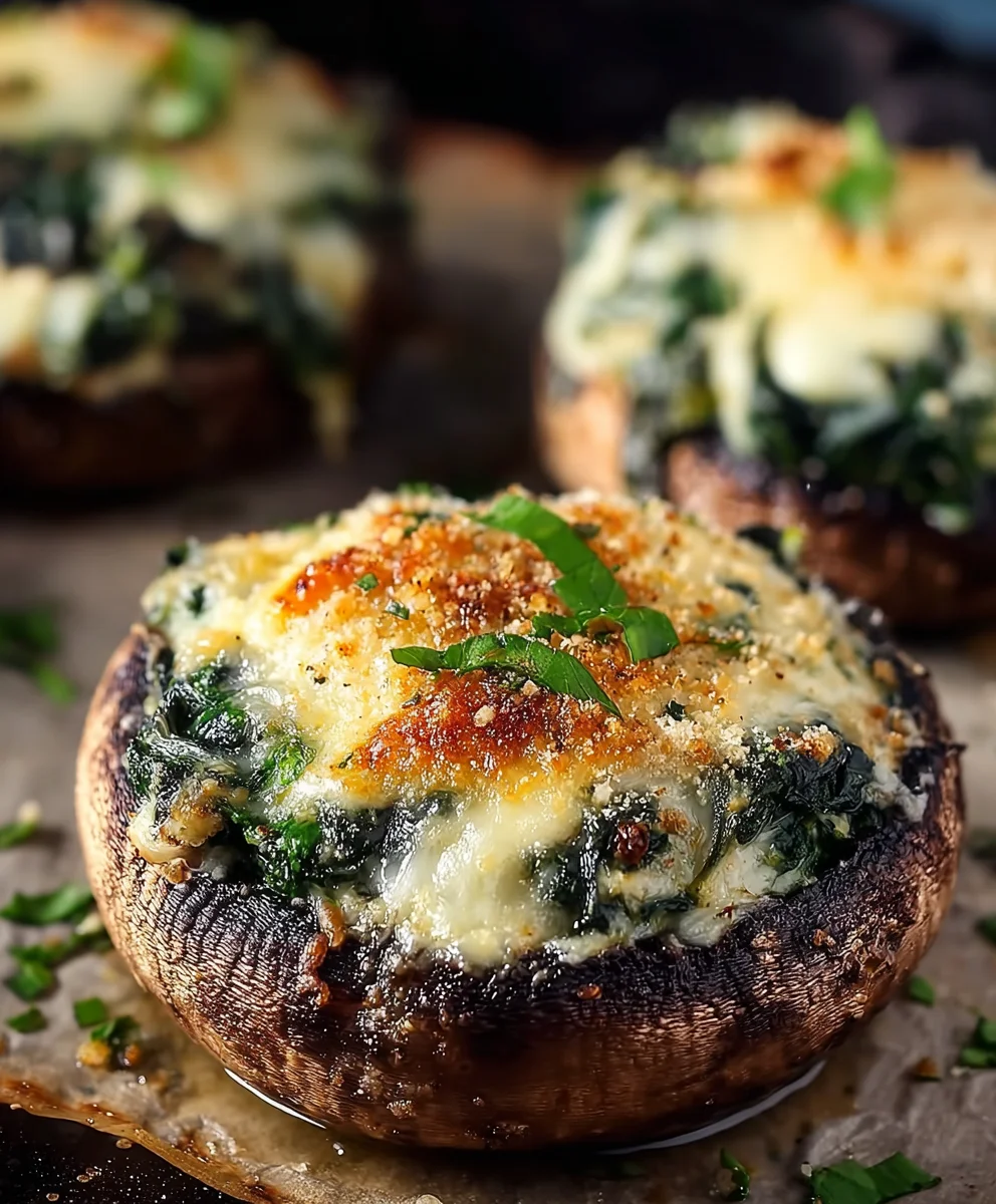 Spinach Cheese Stuffed Portobello Mushroom Recipe