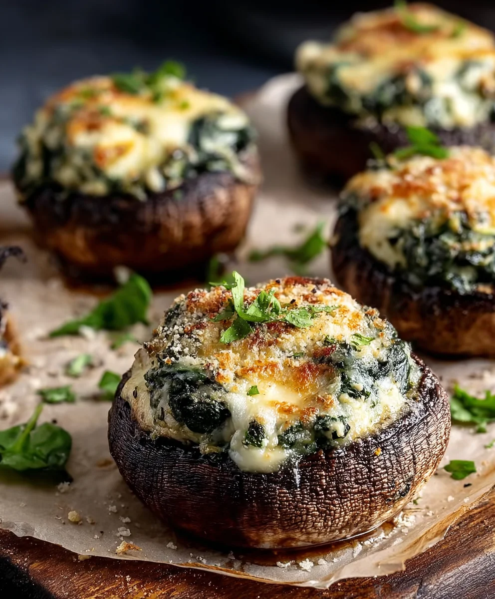 Spinach Cheese Stuffed Portobello Mushroom Recipe