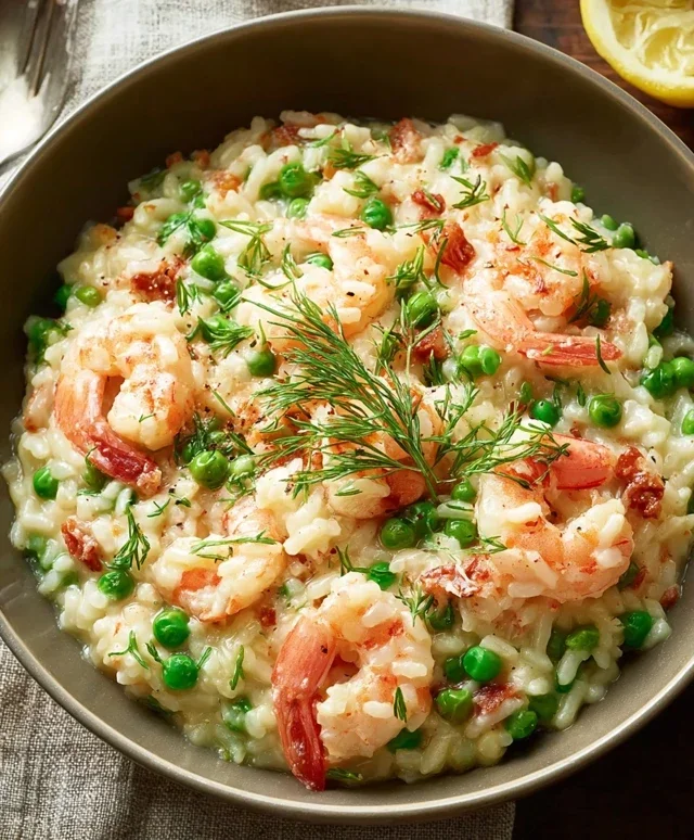 Shrimp Risotto with Peas
