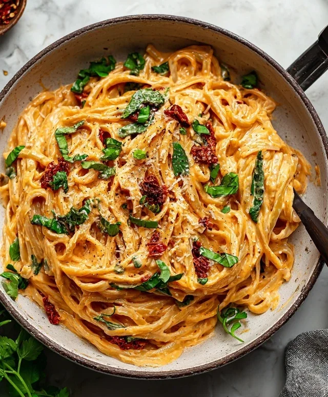 Vegan Creamy Sun Dried Tomato Pasta Recipe