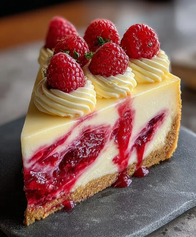 Raspberry Lemon White Chocolate Cheesecake